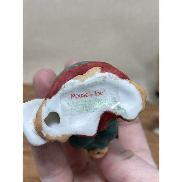 1991 Enesco AMY WULFING Adorable WINKING MOUSE Ribbon Bow OPEN IT Figurine - Picture 6 of 6